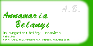 annamaria belanyi business card