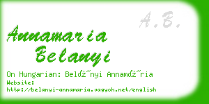 annamaria belanyi business card